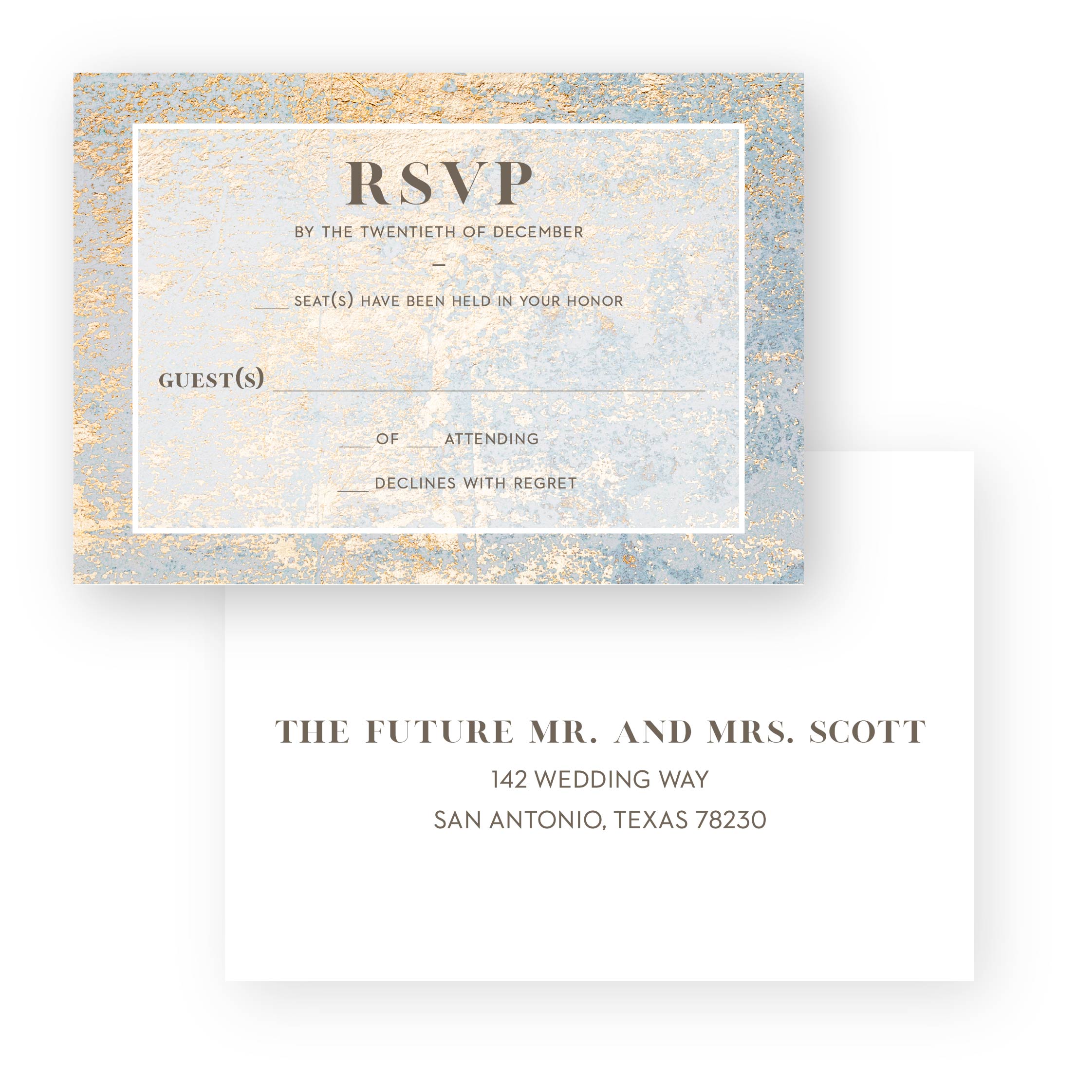 Marble Gold RSVP Card