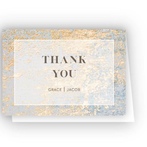 Marble Golden Thank You Card