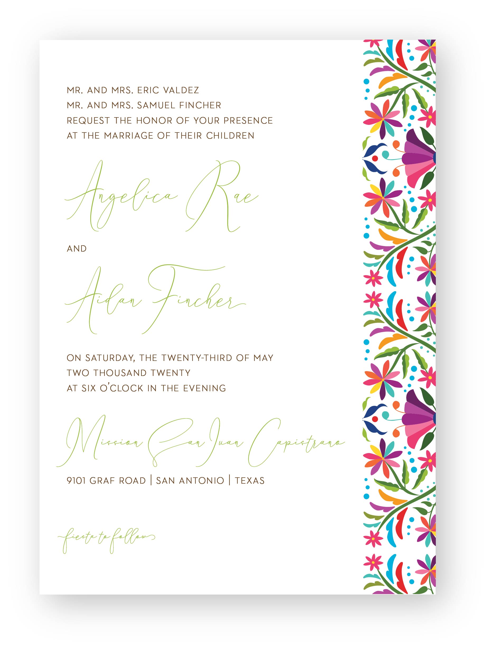 Fiesta Florals Wedding Invitation