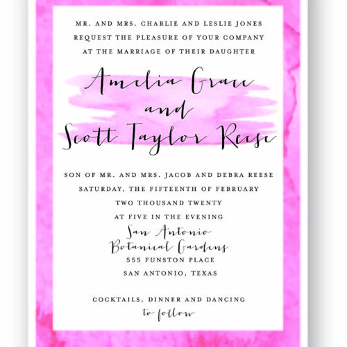 Watercolor Amelia Wedding Invitation