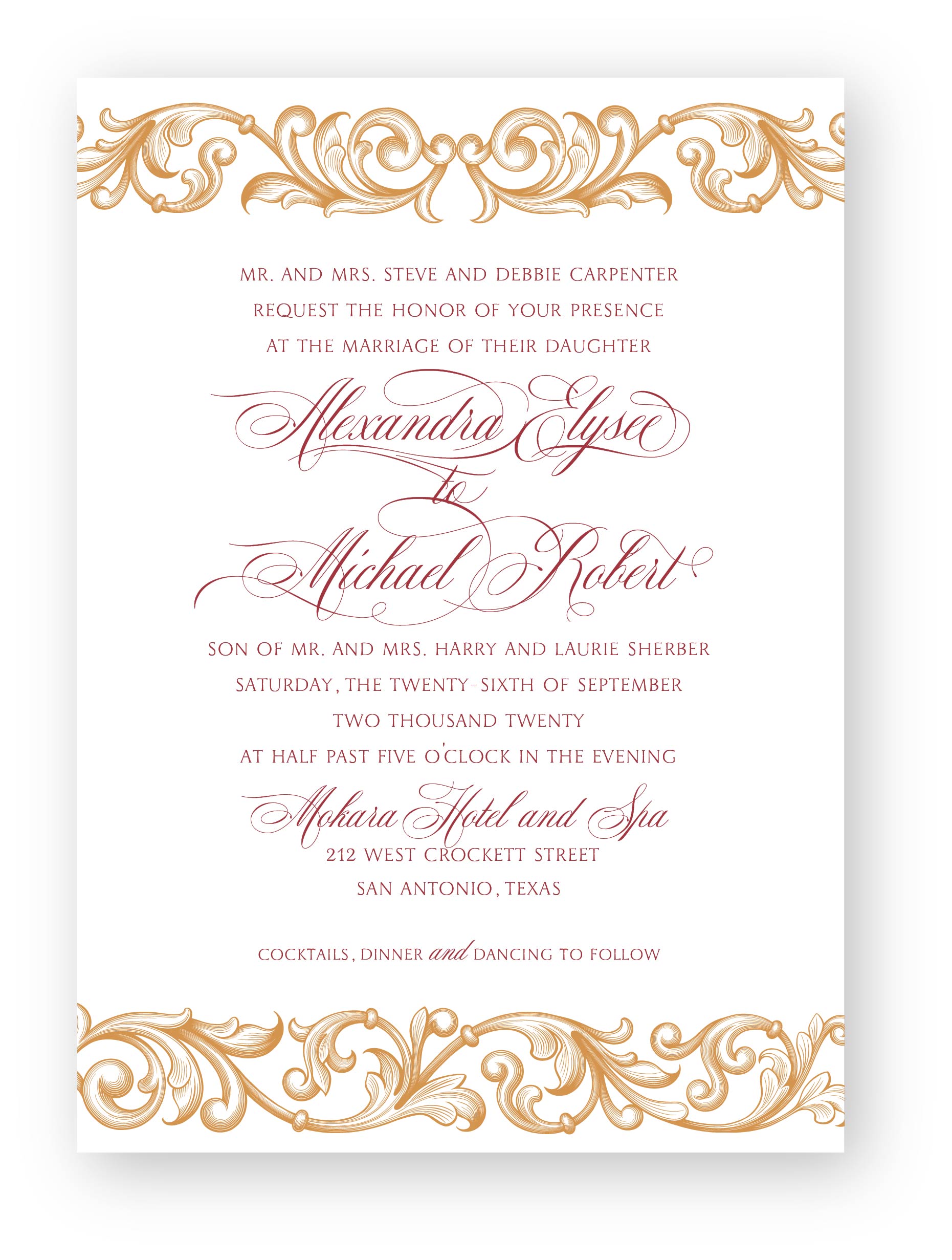 Damask Alexandra Wedding Invitation