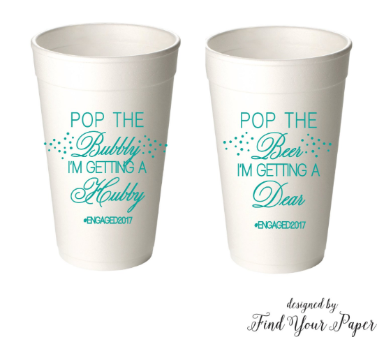 Pop the Bubbly Personalized 20oz Styrofoam Cups